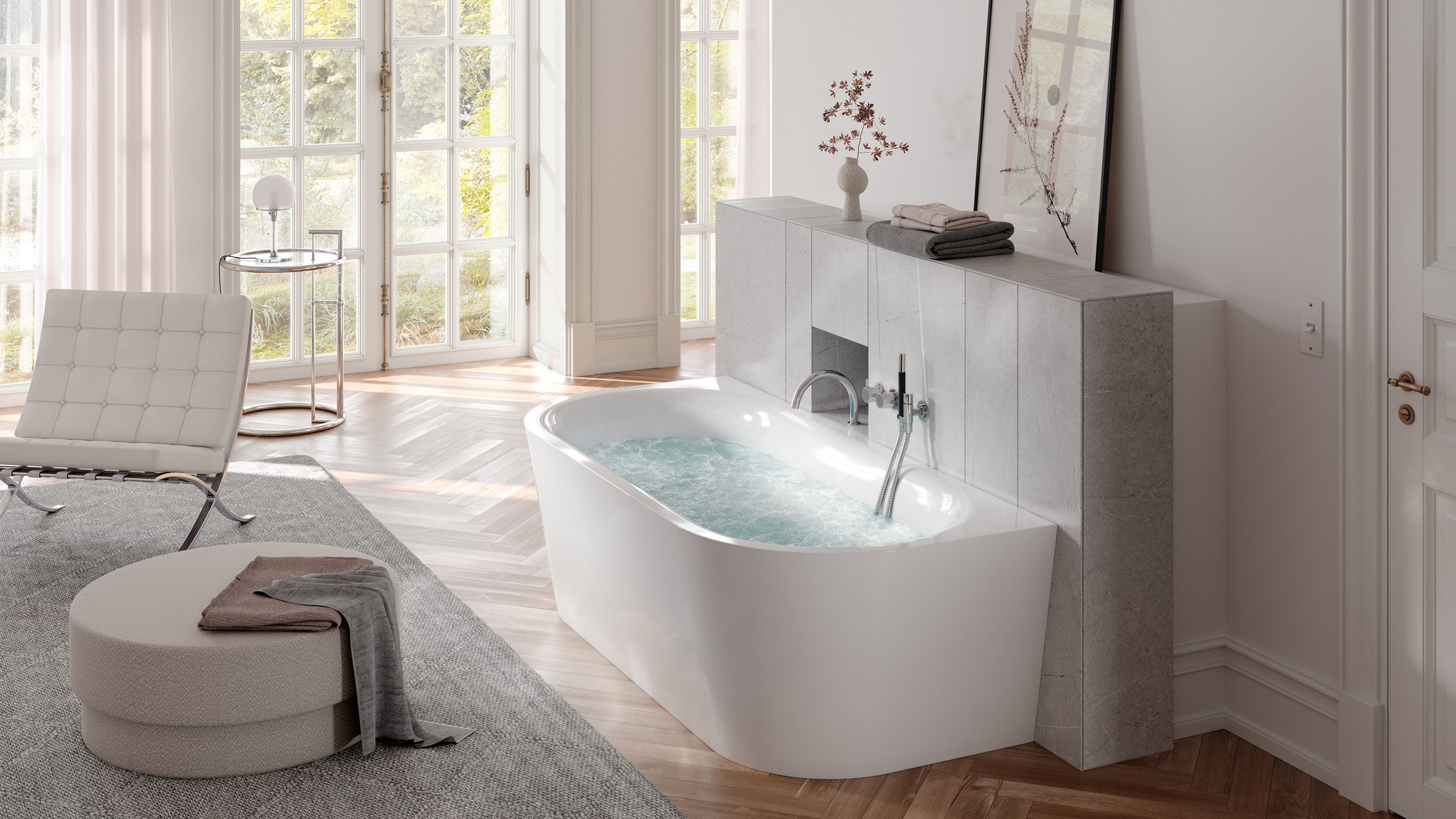 Baignoire SCHMIDLIN SELLA SHAPE FRONT en acier émaillé